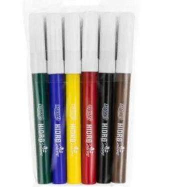 Imagem de Canetinha Hidrocolor 6 Cores 1,5mm Atóxica Brw