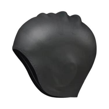 Imagem de Touca De Natação Profissional De Silicone Para Adultos Com Bolsos Para