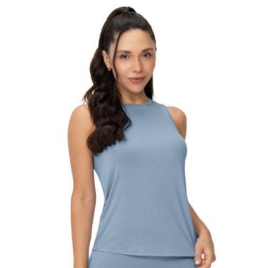 Imagem de Regata Fitness Feminina Tecido Modal Azul Claro - Zee Rucci, GG