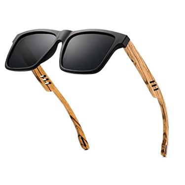 Imagem de Óculos de Sol Masculino De Madeira Óculos Estiloso Lentes Polarizados com Proteção Uv400 (C2)