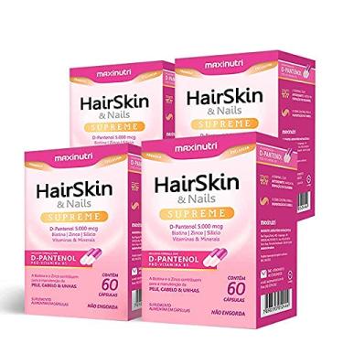 Imagem de 04 HairSkin & Nails Supreme com D-Pantenol 60 Caps Maxinutri
