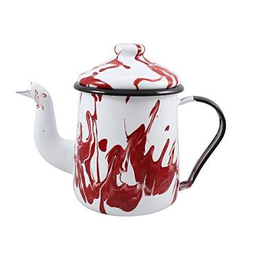 Imagem de Cafeteira Tradicional 12 Esmaltada Marmorizada Vermelho - 1100 ml - Ewel