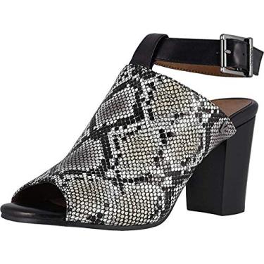 Imagem de Vionic Salto feminino Perk Kaia – Botas femininas Peep Bootie com suporte ortopédico oculto, Cobra natural, 5 Wide