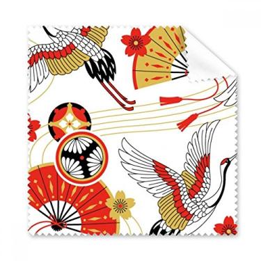 Imagem de Ventoinha dobrável com padrão Sakura pano de limpeza para tela de telefone 5 peças