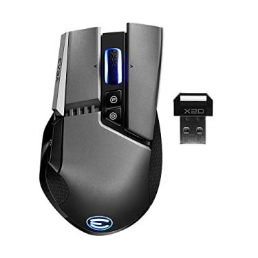 Imagem de EVGA Mouse para jogos sem fio X20, sem fio, cinza, personalizável, 16.000 DPI, 5 perfis, 10 botões, ergonômico 903-T1-20GR-KR