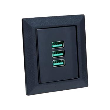 Imagem de Kit Espelho Duplo Chanfrado com 2 Tomadas 10A e 3 USB 5.2A