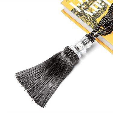Imagem de peça cortina tieback corda borla acessórios de janela cristal frisado ouro cordão decorativo para cortinas fivela corda acessórios quarto, carvão, 1 peça