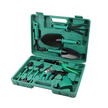 Imagem de Tingpai Conjunto de fer mentas de jardim 10 peças em aço inoxidável Conjunto de fer mentas de jardim com maleta Conjunto de t balho de jardinagem pa serviços pe os Presentes de jardinagem pa