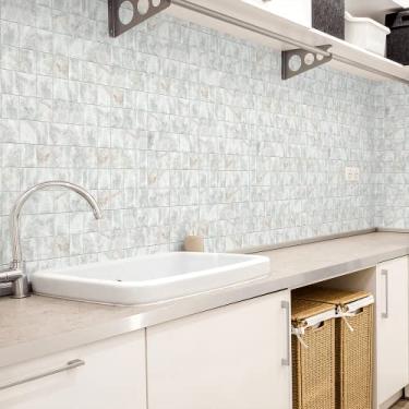 Imagem de Azulejo Adesivo Cubos Mármore Claro