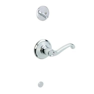 Imagem de Schlage F59 FLA 625 LH Maçaneta de mão esquerda interior com fechadura de fecho, cromo brilhante (apenas metade interior)