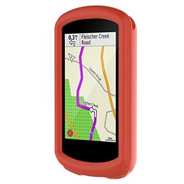 Imagem de Apto para Garmin Edge 1030 Plus GPS. Capa protetora colorida de silicone macio para Garmin Edge 1030 Plus, acessórios para computador de bicicleta GPS Garmin Edge 1030 (laranja)