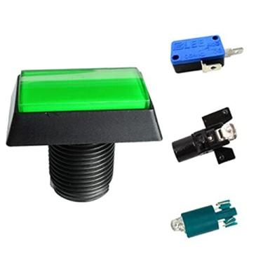 Imagem de TECKEEN Arcade Game Substituição Retangular DC 12V Botão LED Iluminado com Micro-Switch
