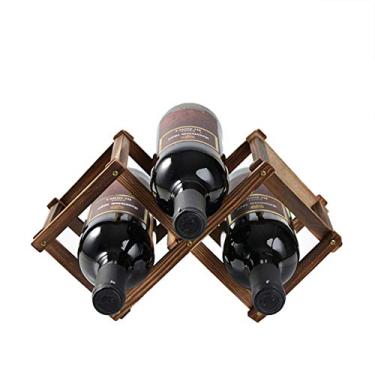 Imagem de LTLWSH Suporte de madeira dobrável para vinho mesa de exibição de armazenamento suportes de madeira rústica de pé livre organizador de decoração de bancada, B, 5
