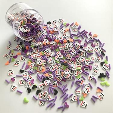 Imagem de 50 g/pacote de Halloween misturas fatias suprimentos argila macia polímero fimo DIY decoração para arte de unhas de resina bolo geleca sobremesa HRT11