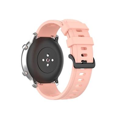 Imagem de HAZELS Pulseira de silicone de substituição oficial para Samsung Galaxy Watch4 Classic 46 42mm/Watch 4 44 40mm pulseira esportiva cinto (cor: rosa claro, tamanho: clássico 42mm)