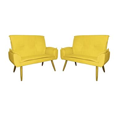 Imagem de Kit 02 Poltronas Namoradeiras Emília Suede Cores - DS Estofados