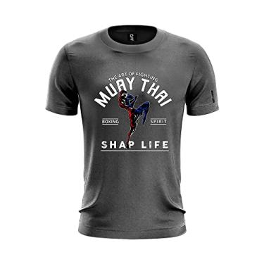 Imagem de Camiseta Estampada Muay Thai Shap Life Artes Marciais Cor:Chumbo;Tamanho:GG