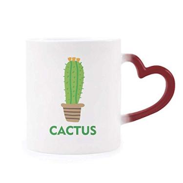 Imagem de Caneca de grés com planta em vaso e suculentas sensíveis ao calor Caneca vermelha que muda de cor