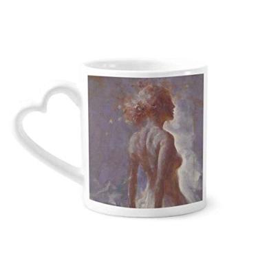 Imagem de Caneca de pintura a óleo Dance XJJ Caneca de café cerâmica copo de coração de vidro
