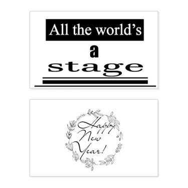 Imagem de Shakespeare World Is A Stage New Year Festival Cartão de felicitações Bless Message Present