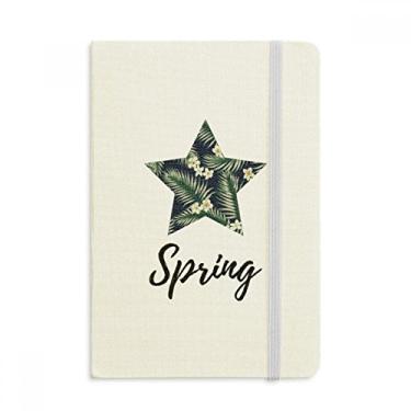 Imagem de Caderno branco tropical para desenho de plantas com capa dura em tecido oficial diário clássico