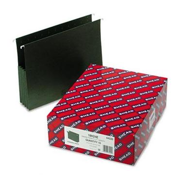 Imagem de Bolsos de arquivo expansíveis para pendurar Smead® com dobrador lateral, HNG, EXP, LTR10BX, GN WC36796 (pacote com 2)