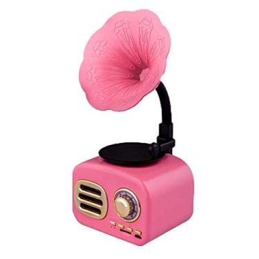 Imagem de Alto-falantes alto-falante Bluetooth retrô, fonógrafo retrô Jukebox rádio vintage sem fio alto-falante estéreo retrô, com Bluetooth 4.1 mini alto-falante portátil Bluetooth vintage som estéreo