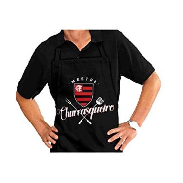 Imagem de Avental de churrasco Flamengo - MESTRE CHURRASQUEIRO, preto, Brasfoot