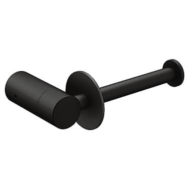 Imagem de Moen Suporte de papel higiênico moderno de pino único YB0409BL, preto fosco