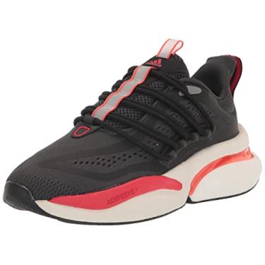 Imagem de adidas Tênis de corrida masculino Alphaboost V1, Carbono/vermelho brilhante/cinza, 9.5