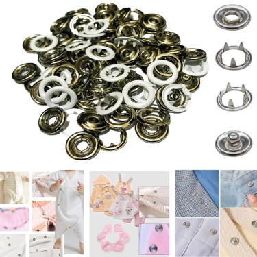 Imagem de Botoes De Pressão de metal TicTac Para Roupa de Bebê Body 50 Botao Tamanho 35