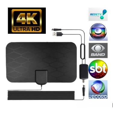 Imagem de Antena digital Interna Hdtv 4k Canal Aberto Hd Tv Digital UltraBox TV de alta definição Antena Inteligente Canais de TV fácil Instalação