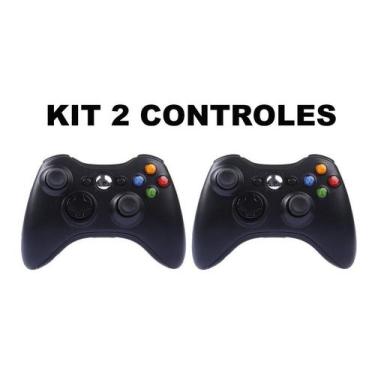 Imagem de Kit 2 Controle Manete Wireless Joystick Sem Fio Compatível Com Xbox360
