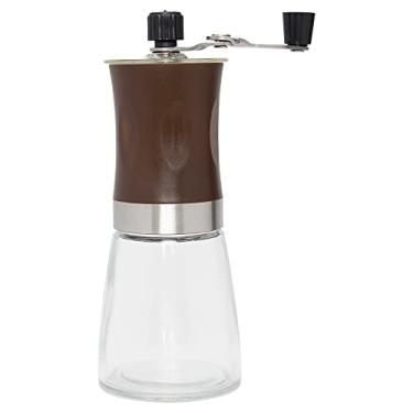 Imagem de Mimo Style Moedor de Café Manual Vidro e Aço Inoxidável 18cm, Totalmente Ajustável Para Definir Aspereza de Moagem Perfeita. Manivela Removível e Mais Silencioso. Capacidade de 54g de Café