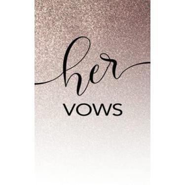 Imagem de Rose Gold His and Her Vows books wedding journal checklist planner bridal shower gifts for bride and groom (faux glitter) | His Sold Separately