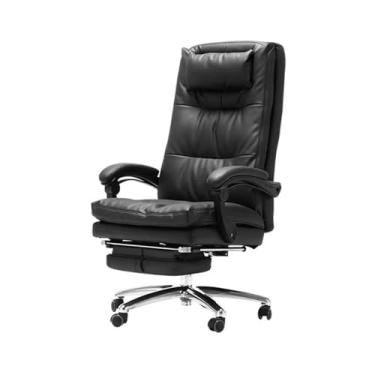 Imagem de WAOCEO Cadeira de escritório cadeira reclinável para casa cadeira executiva de escritório sala de conferências assento giratório com apoio para os pés poltrona cadeiras de mesa