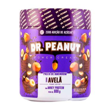 Imagem de Pasta de Amendoim Dr. Peanut Power Cream Avelã com Whey Protein 600g