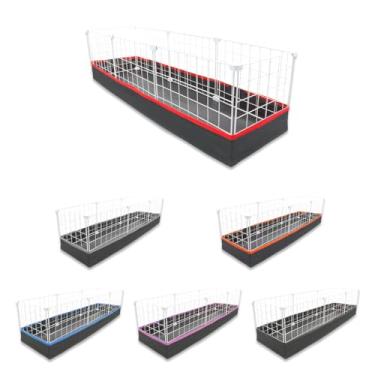 Imagem de Cercado Aramado Pet Porquinho da Índia 30x120 com Bandeja Higiênica Tapete Impermeável Fácil de Limpar Cercadinho Proteção Pequenos Pets Jabuti Mini Coelho