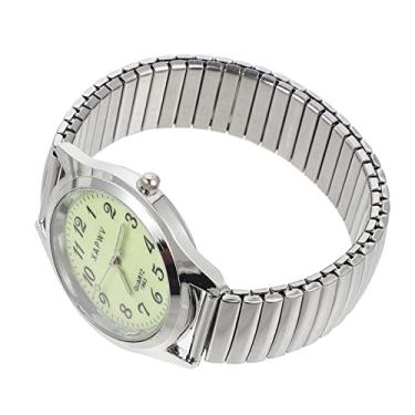Imagem de Relógio de pulso, relógio luminoso com mostrador grande número, pulseira elástica de fácil leitura para homens e mulheres, , 9.5X3CM, Tendência