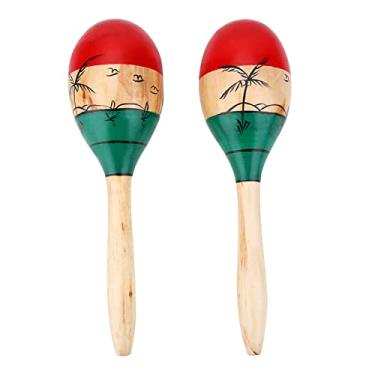Imagem de 1 par de maracas de madeira duráveis, brinquedo de instrumento educacional musical grande de 25 cm, mini maracas para festa de aniversário, bebê maracas chocalhos música