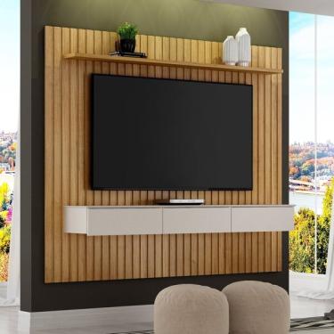 Imagem de Home Theater Suspenso Ripado Macei  Cinamomo/off White