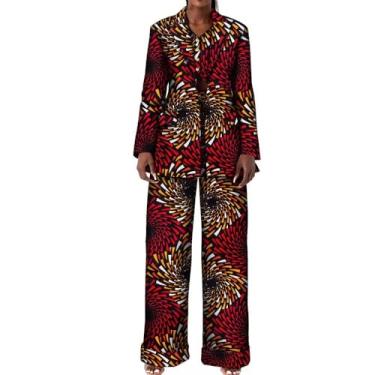 Imagem de Ternos africanos para mulheres, blazer com estampa africana, casaco e calça comprida, T2, XXG