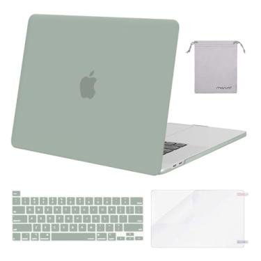 Imagem de MOSISO Compatível com MacBook Pro de 16 polegadas versão 2020 2019 A2141 com Touch Bar Touch ID, capa protetora de plástico rígido e capa de teclado, protetor de tela e bolsa de armazenamento, verde
