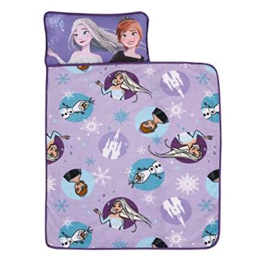Imagem de Disney Frozen Winter Cheer Lavender, Aqua, Verde e Branco, Anna, Elsa e Olaf Tapete infantil para cochilo