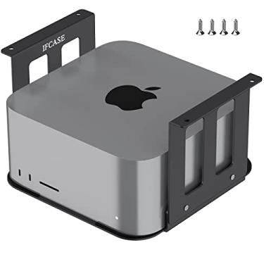 Imagem de IFCASE Suporte sob a mesa de alumínio para Mac Studio M4 M3 M2 M1 Max, ultra com almofada antiarranhões (preto)