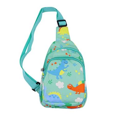 Imagem de ANKOMINA Bolsa tiracolo pequena para crianças, bolsa tiracolo fofa de unicórnio e dinossauro para atividades ao ar livre, viagens, caminhadas, Verde., One Size, Transversal