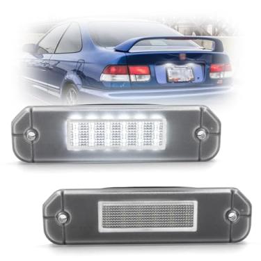 Imagem de NSLUMO Substituição de luz de placa de licença de LED para Hon'da Civic 6ª geração 1992-2000, 1993-1997 Del Sol, ajuste OEM 6000K Xenon Branco 18-SMD sem erros, montagem de luzes LED de etiqueta