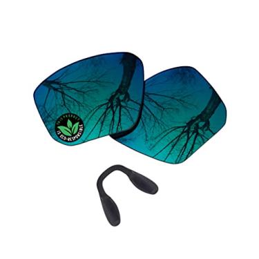 Imagem de Raydi Lentes de reposição de policarbonato e protetores de nariz para óculos de sol Oakley Targetline OO9397 - verde esmeralda espelhado - polarizado