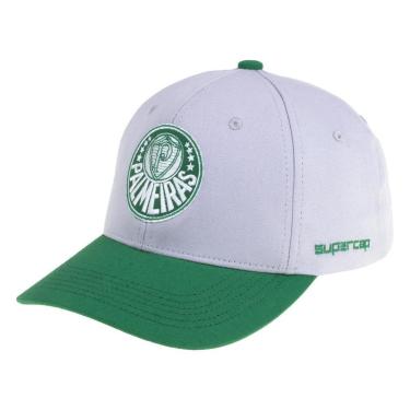 Imagem de Boné Palmeiras Bordado Licenciado Supercap Ajustável Cinza-Masculino