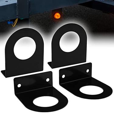 Imagem de 4 peças de suporte de luz de marcador redondo de 5 cm [em forma de L] [aço revestido com pó de 3 mm] [ultra resistente] [montagem versátil] para luzes de marcação de reboque redondo de 5 cm em reboque de caminhão e trailer